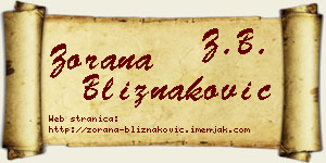 Zorana Bliznaković vizit kartica